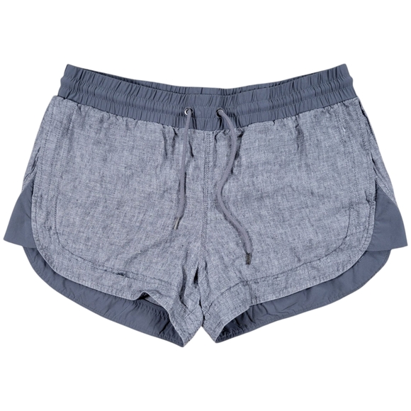 Athleta Pants - Athleta Beachside Bali Linen Shorts‎ Womens 12 Gray Pull On Athletic Drawstring
